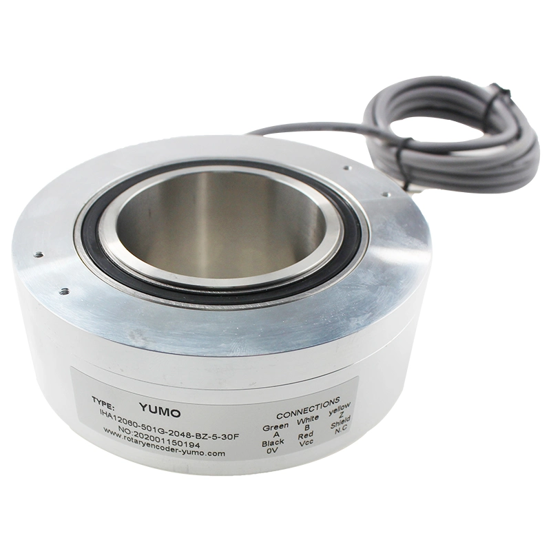 Iha12060 2048PPR Optical Rotary Incremental Large Bore Hollow Shaft Encoder Blind Hollow Shaft Encoder